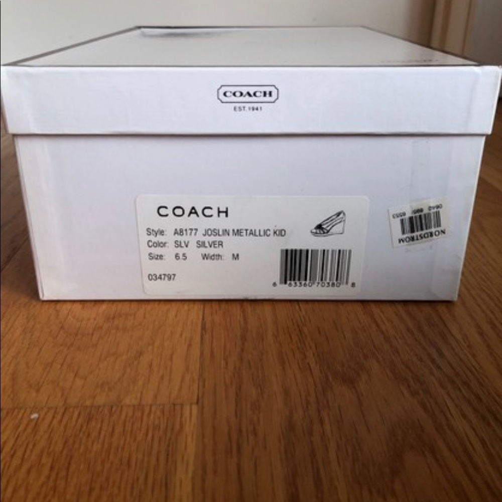 Coach Metallic Silver Joslin Kid Wedges - Picture 11 of 11